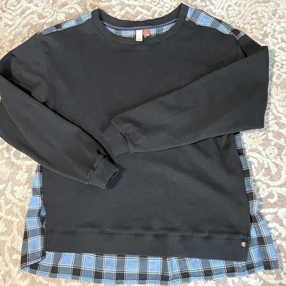 NWOT Pilcro | Anthropologie Contrast Flannel Sweatshirt - Picture 5 of 11